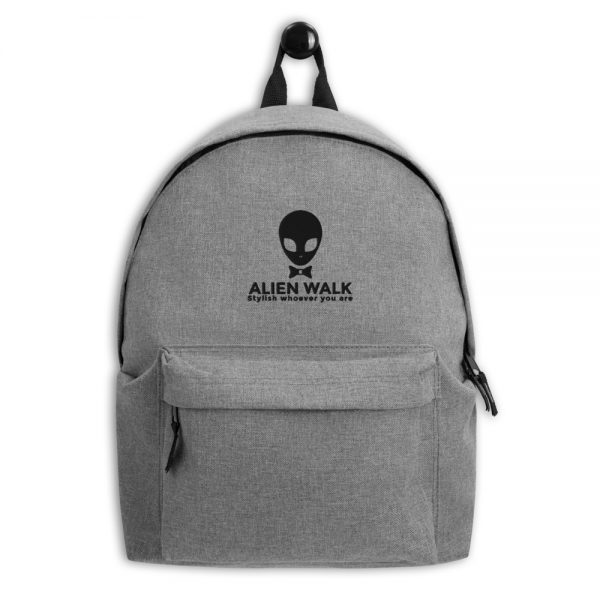 Alien Walk embroidered simple backpack i bagbase bg126 grey marl front 60144091dcfb6