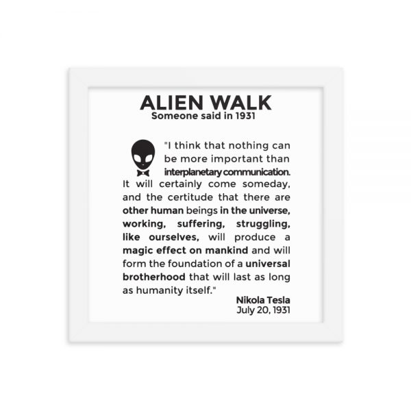 Alien Walk enhanced matte paper framed poster in white 10x10 transparent 60143fc5ad22d