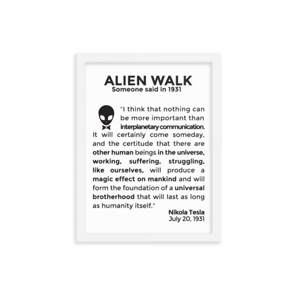 Alien Walk enhanced matte paper framed poster in white 12x16 transparent 60143fc5ad2a2