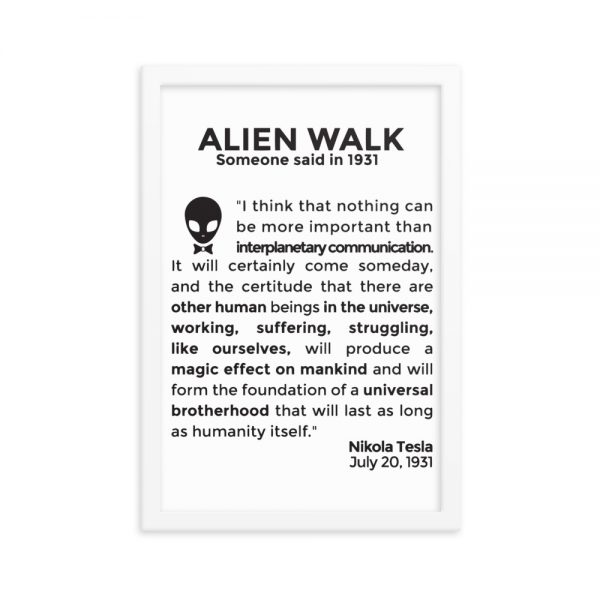 Alien Walk enhanced matte paper framed poster in white 12x18 transparent 60143fc5ad35f