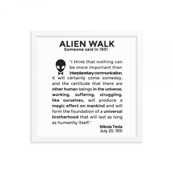 Alien Walk enhanced matte paper framed poster in white 16x16 transparent 60143fc5ad3c2