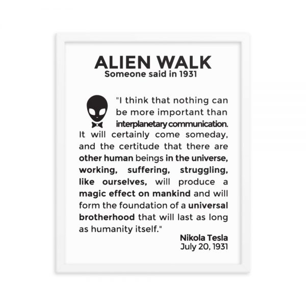 Alien Walk enhanced matte paper framed poster in white 16x20 transparent 60143fc5ad421