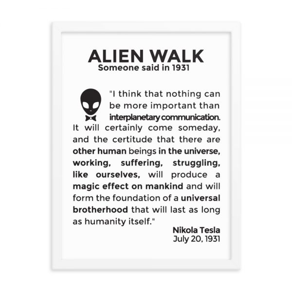 Alien Walk enhanced matte paper framed poster in white 18x24 transparent 60143fc5ad4a0