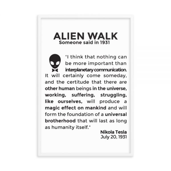 Alien Walk enhanced matte paper framed poster in white 24x36 transparent 60143fc5ad4dc