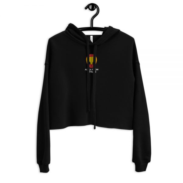 Alien Walk womens cropped hoodie black front 601446fd2ea77