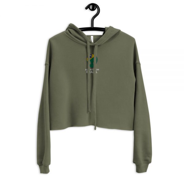 Alien Walk womens cropped hoodie military green front 601446932d80b