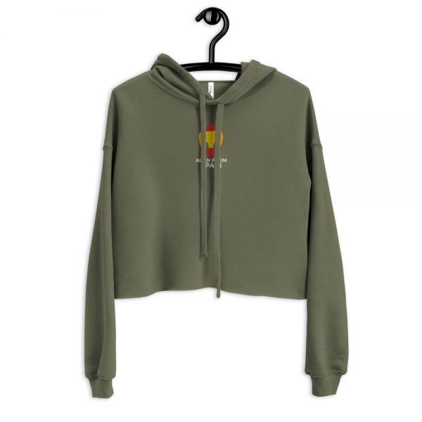 Alien Walk womens cropped hoodie military green front 601446fd2eb2b