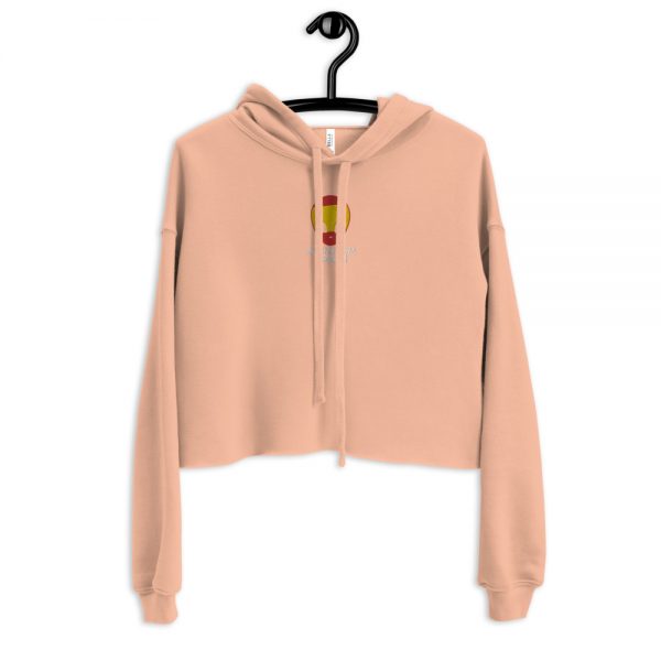 Alien Walk womens cropped hoodie peach front 601446fd2ec84