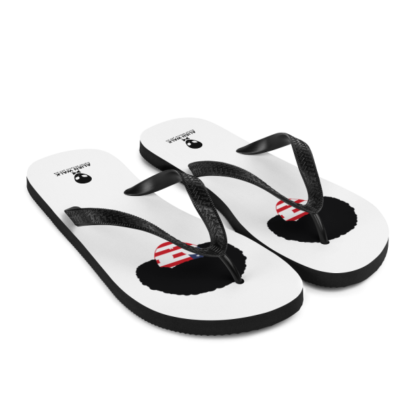 Alien Walk sublimation flip flops white front right 60b64ddf33eb6