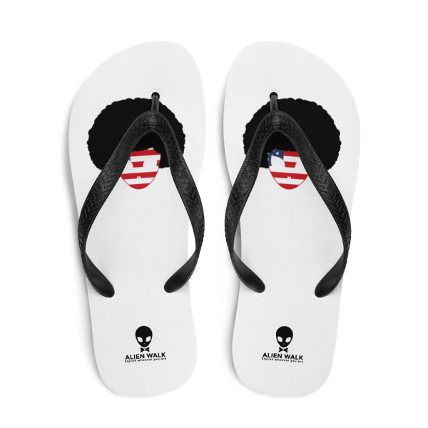 Alien Walk sublimation flip flops white top 60b64ddf33b71